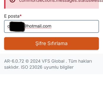 VFS Global VFS Giriş Hata Veriyor