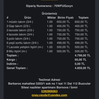 Aren Kids (arenbabykids) Arenbabykids 8 Mayısta Verilen Sipariş 11 Haziran Da Geldi Ve Eksik