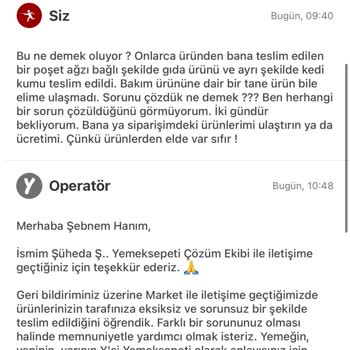 Yemeksepeti Ürünlerimi Teslim Etmedi!