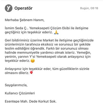 Yemeksepeti Ürünlerimi Teslim Etmedi!