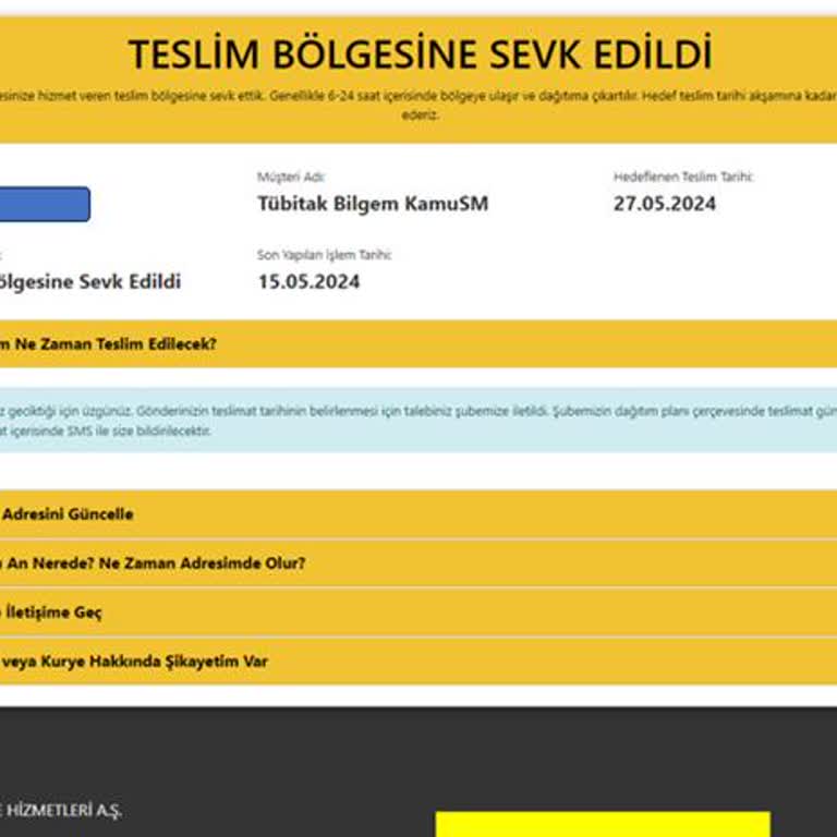 AGT Kurye Hizmetleri A. Ş'NİN Yaklaşık 1 Aydır Getirmediği Gönderi
