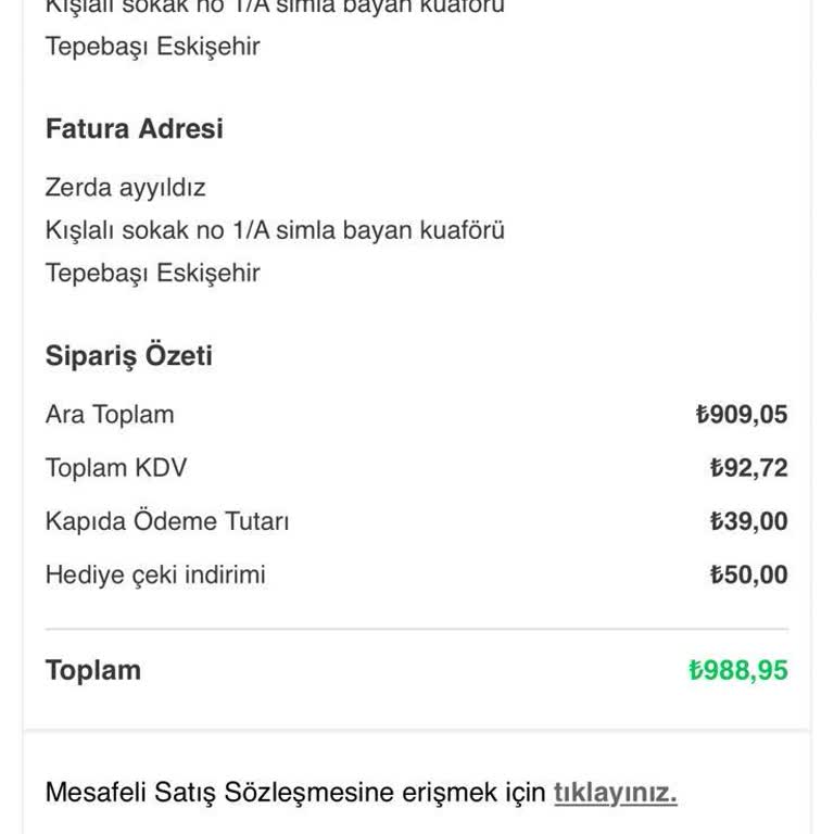 Ervanın Butiği Eksik Ürün