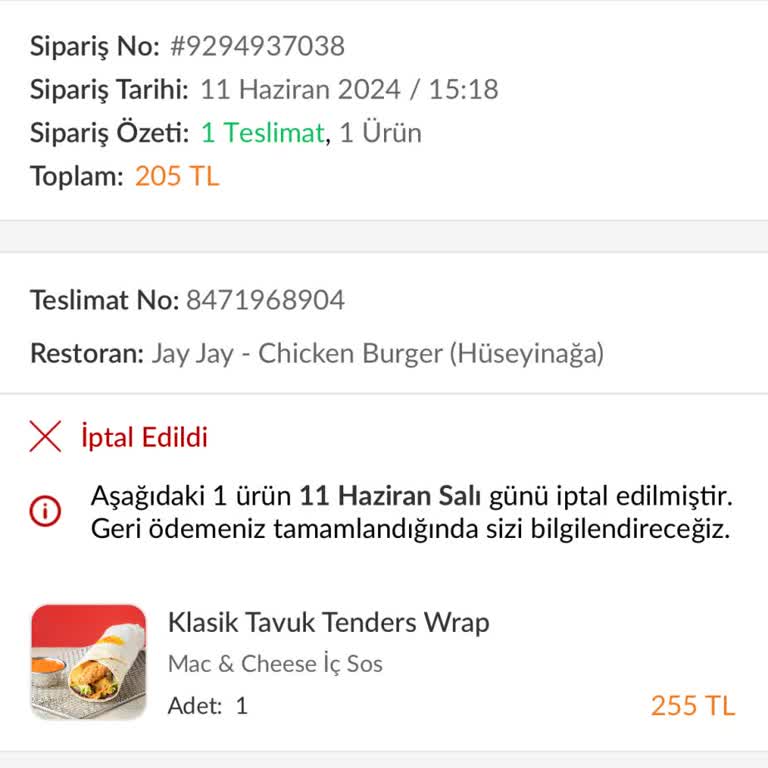 Trendyol GO Sipariş İptali Ve Mağduriyet