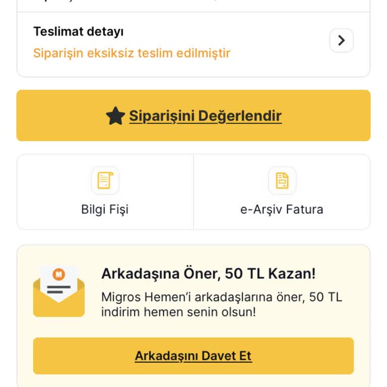 Migros Zamanında Teslim Etmiyor