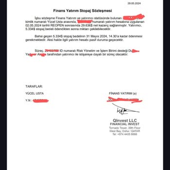 Finans Yatırım Kendi Paramı Çekememe