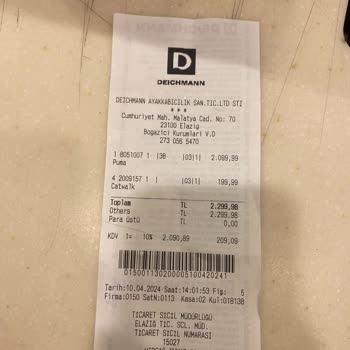 Elazığ Park23 Deichmann Ürün Değişimi Yapılmaması