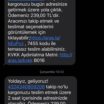 Aras Kargo İzmir Torbalı Yazıbaşı Şubesinden Şikayetçiyim