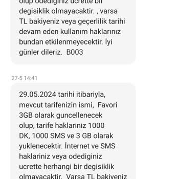 Vodafone'un Talep Etmeden Tarife Değiştirmesi Ve 5 GB. I 3 E Düşürmesi