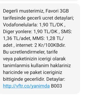 Vodafone'un Talep Etmeden Tarife Değiştirmesi Ve 5 GB. I 3 E Düşürmesi