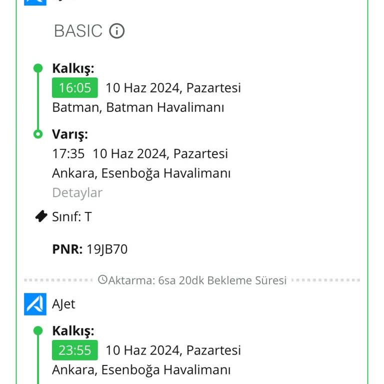Ajet Geç Kalkan Uçak