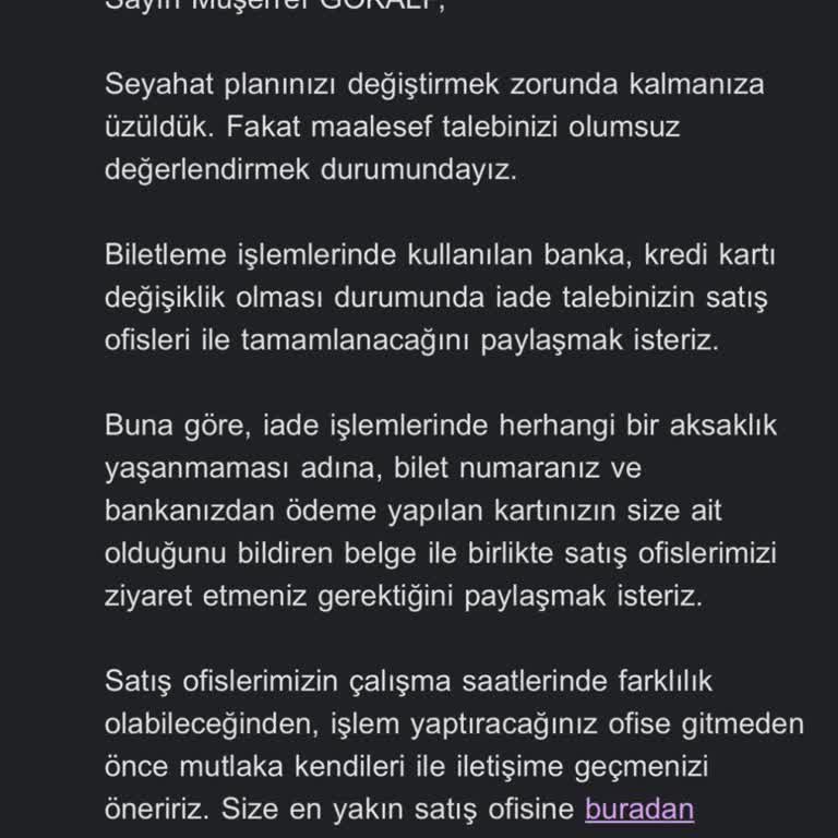 THY Anadolu Jet Bilet İptali Yapmasına Rağmen İademi Yapmıyor