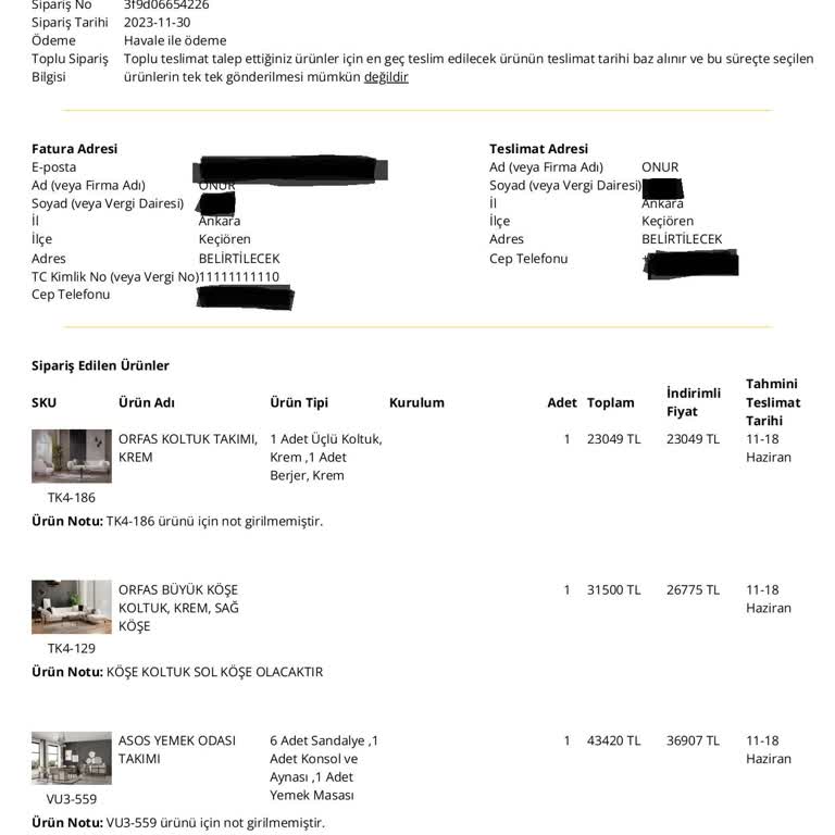 My Vivense Sofa Order Canceled Without Notice