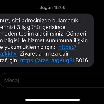 Aras Kargo Evde Olduğum Halde Hiç Gelmeden Evde Değilsiniz Diyor.