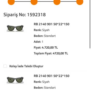 Atasun Optik İkinci Gözlüğüm Gönderilmedi