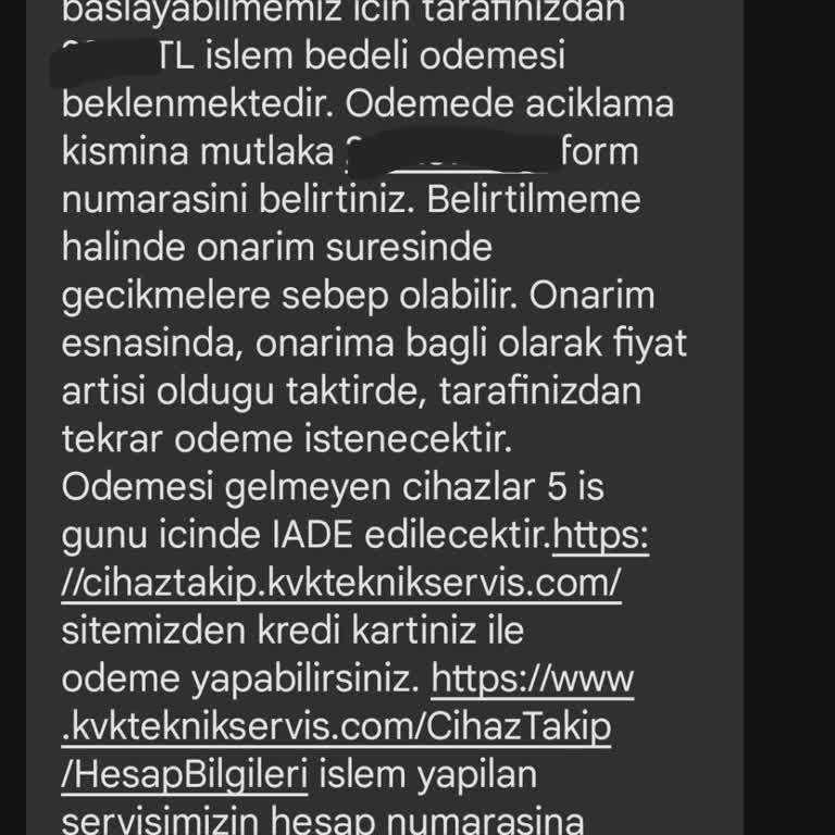 Samsung KVK Telefon Servis Ücreti Alış Şekli Sorunu