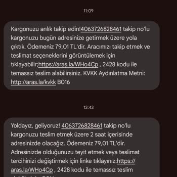 Aras Kargo Sakarya/ Akyazı Teslim Edildi Gözüküp, Teslim Edilmeyen Kargo.