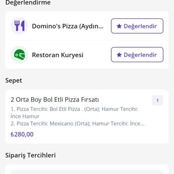 Domino's Pizza Ekstra Ödeme Yapılan Pizzanın 2 Malzemeyle Gönderilmesi
