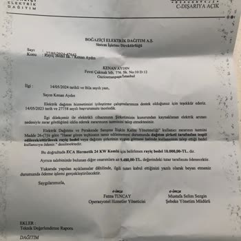 Boğaziçi Elektrik - BEDAŞ Yazılı Beyanınıza Rağmen Yapılmayan Ödeme