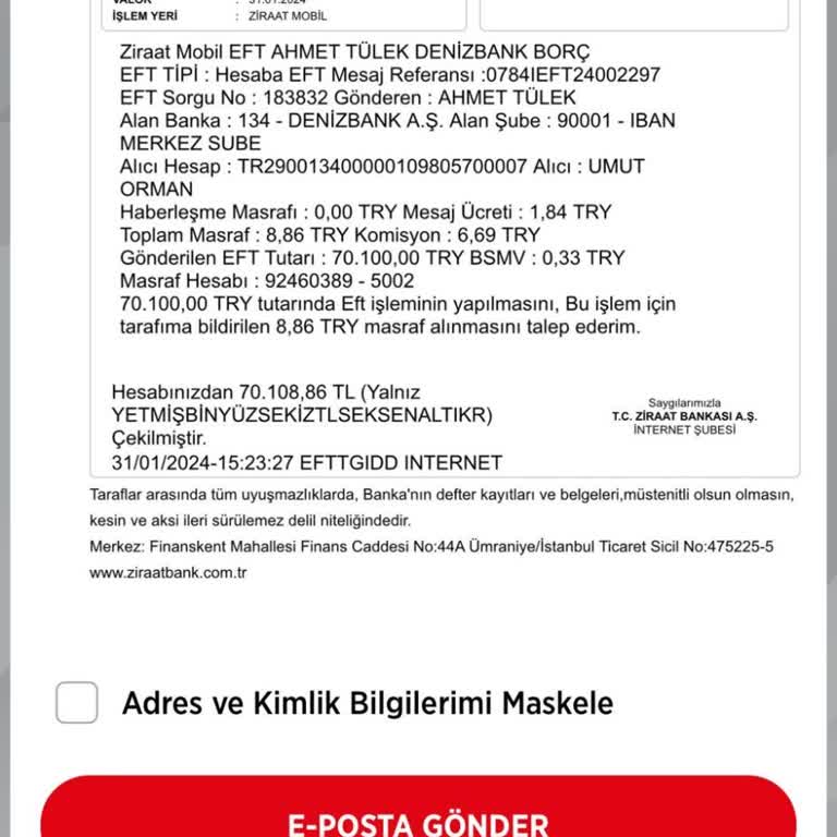 Denizbank Hesabındaki Bloke Olayı