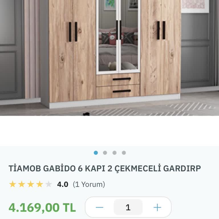 Tiamob Gabido 6 Kapı 2 Çekmeceli Gardırop Çok Hala Satışta.