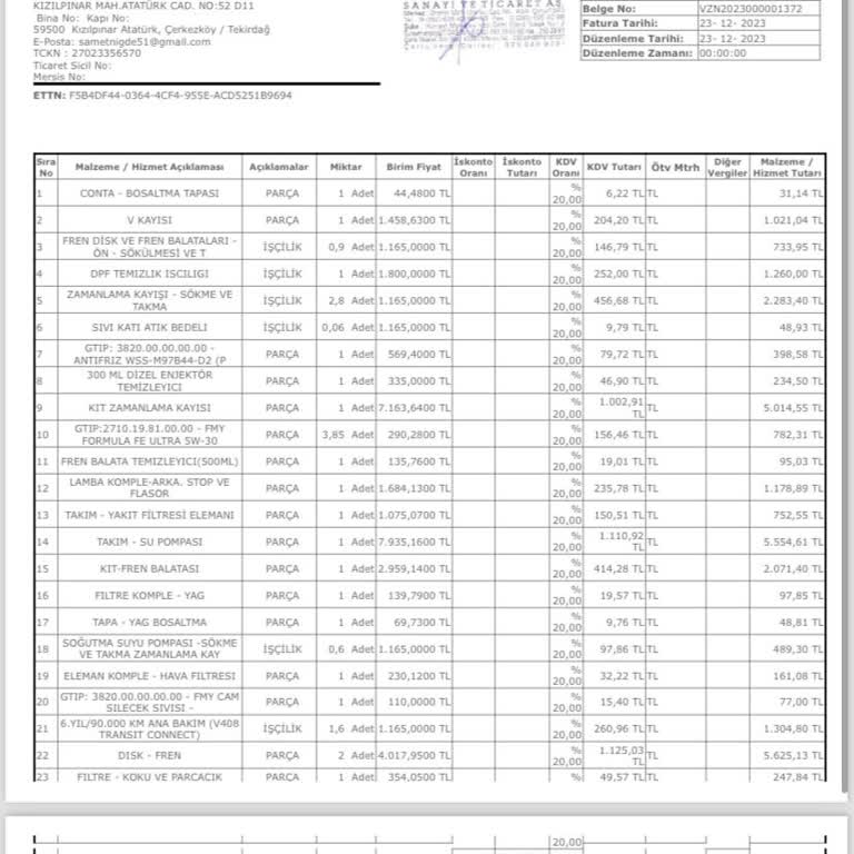 Ford Yetkili Servis İn Yan Sanayi Mal Kullanması