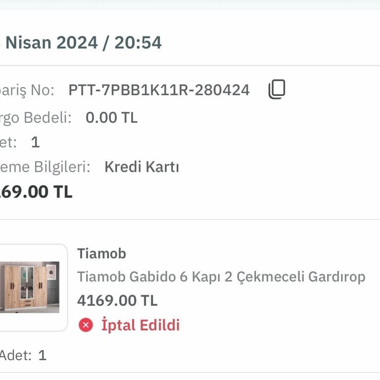 Epttavm Tiamob Gabido 6 Kapı 2 Çekmeceli Gardırop
