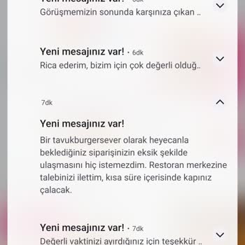 KFC Eksik Gönderilen Sipariş