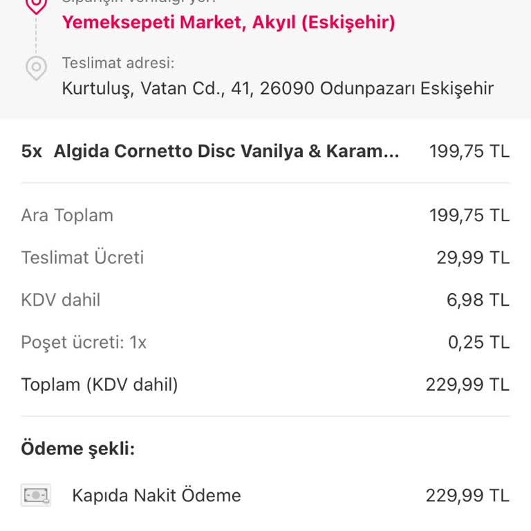 Yemek Sepeti Siparişimi İptal Etti