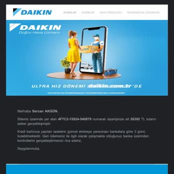 Daikin Sensira 12000 BTU/h Order Cancelled