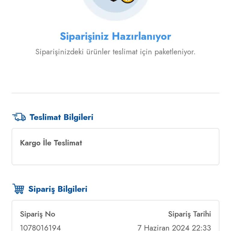 Şok Marketler Siparişimin 5 Gündür Kargoya Verilmemesi Ve İletişim Eksikliği