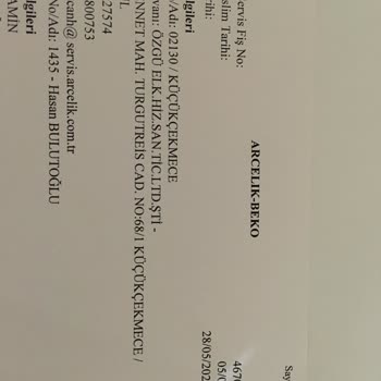 Arçelik Kurutma Makinesi Giderilmeyen Ve İlgilenilmeyen Arızası