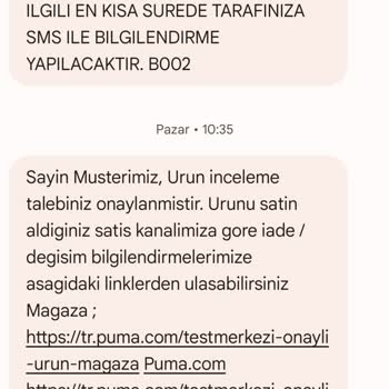 Puma Mağaza İade Kabul Etmeme