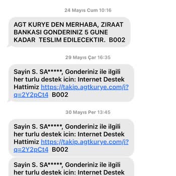 AGT Kurye (aynigunteslim.com) Evde Olmama Rağmen Teslim Edilmeyen Kart