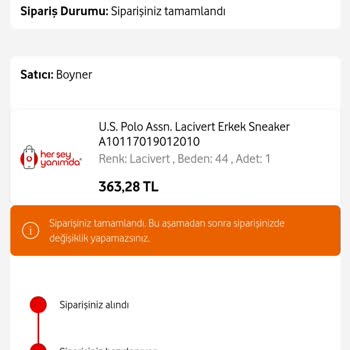 Vodafone Her Şey Yanımda U. S. Polo Assn. Lacivert Erkek Snaker A10117019012010 Ürünüm Yırtıldı