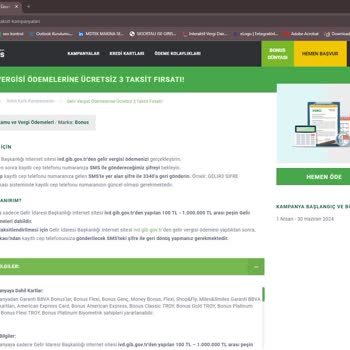 Garanti BBVA Garanti Vergi Ödemesi Taksitlendirme Sorumsuzluğu