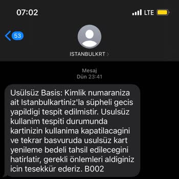 Belbim İstanbulkart Usulsüz Basış Suçlaması