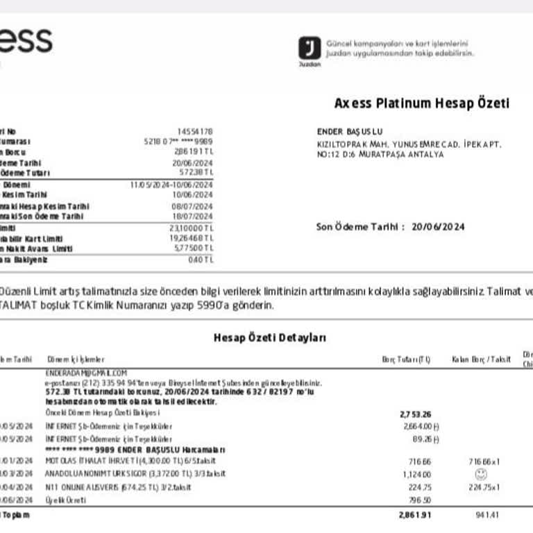 Akbank Axess Üyelik Aidatı İadesi