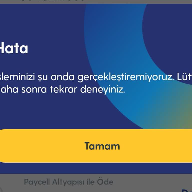 Turkcell Uygulaması Hata Veriyor