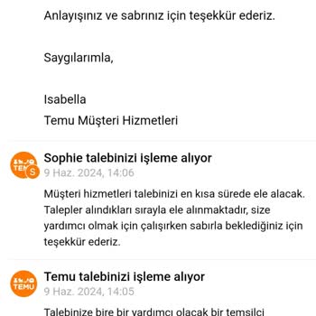 Temu (TR) İzinsiz Para Çekimi Ve Yetersiz Müşteri Hizmetleri
