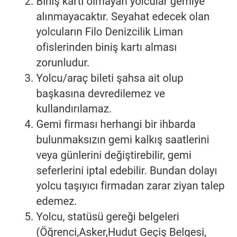 Filo Denizcilik Bilet Değişikliği Hakkında