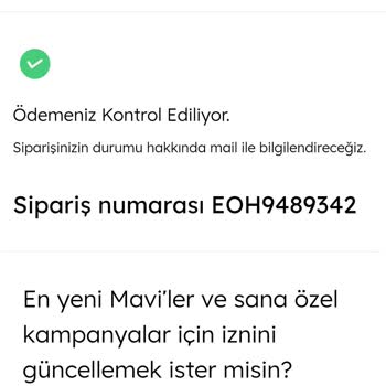 Mavi Bilgilendirme Yapmadan 3 Kez Siparişimi İptal Etti.
