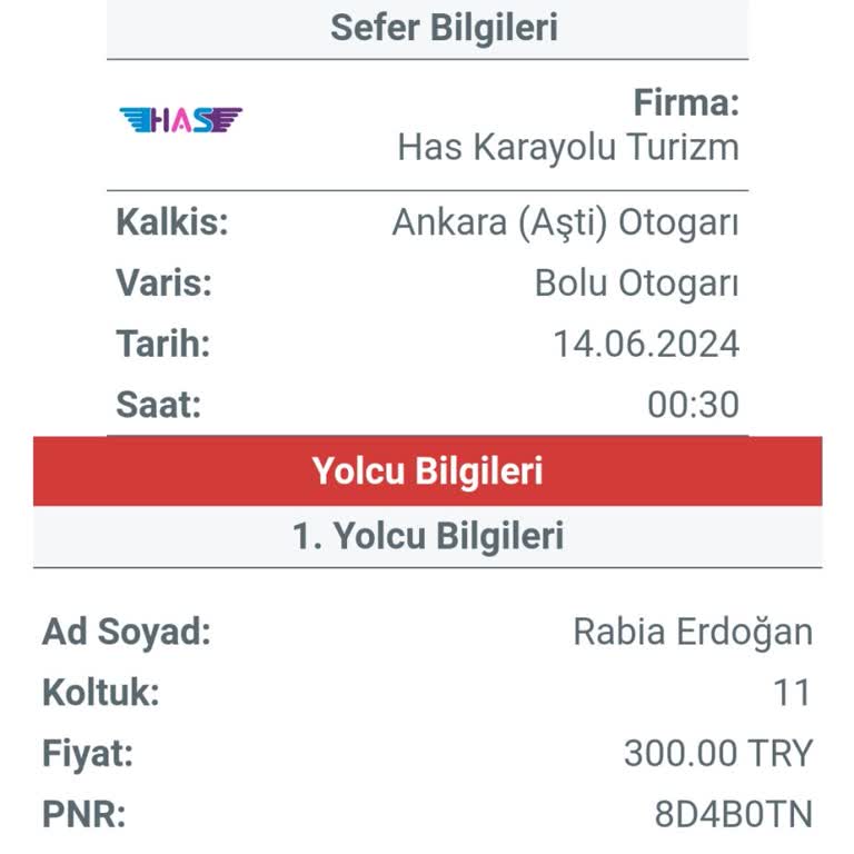 Has Turizm Bilet Parası İade