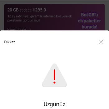 Vodafone Giriş Bilgileriniz Doğrulanıyor Hatası