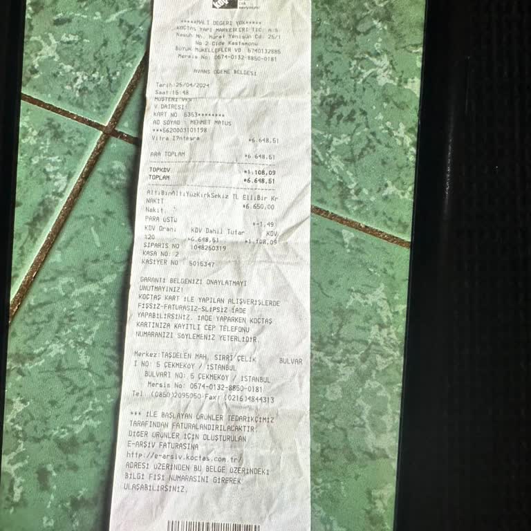 Koçtaş Tan Alınan Ürünün İade Parasının Geri Verilmemesi