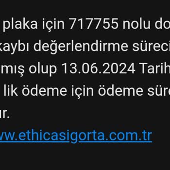Ethica Sigorta Değer Kaybı Ödemesinde Ödeme Süresinin Uzatılması