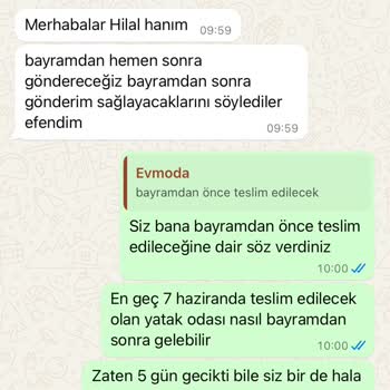 Evmoda Teslim Tarihinde Teslim Etmiyor!