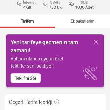 Vodafone İzinsiz Tarifemi Değiştirmişler