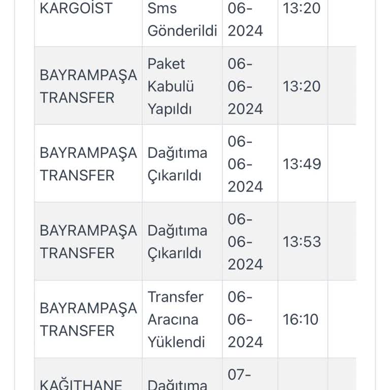 Kargoist Teslim Edilmeyen Kargo