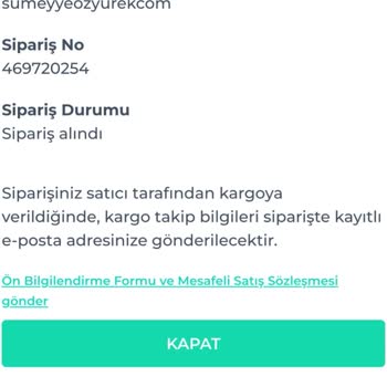 Sumeyyeozyurekcom Ürünüm Kargoya Verilmeden İade Yapılmasını Talep Ediyorum.
