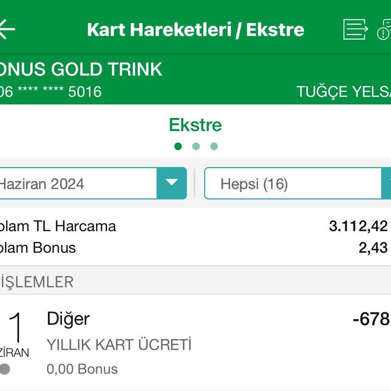 Garanti Bankası Yıllık Kart Ücreti